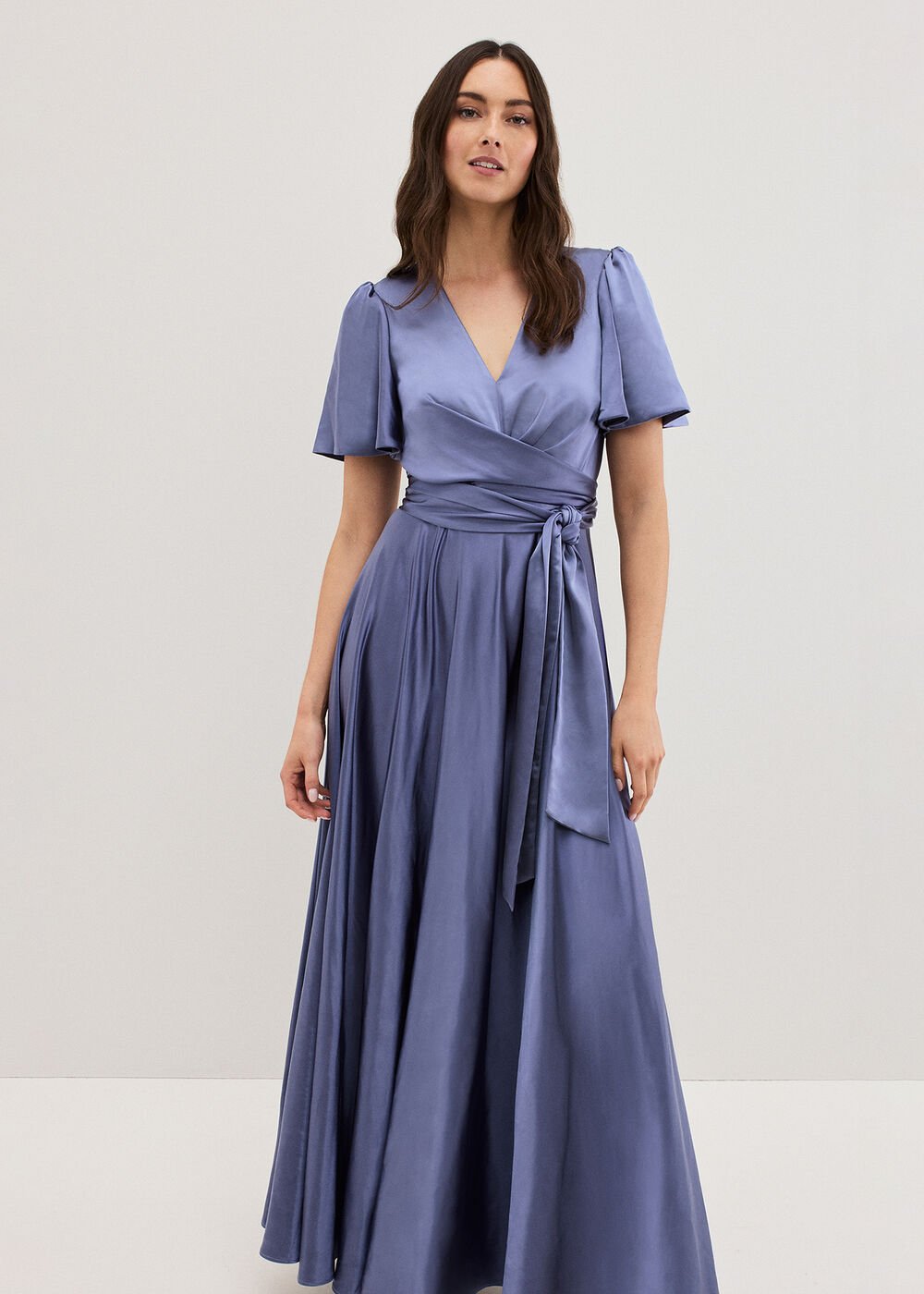 Elisa Satin Maxi Dress Lilac