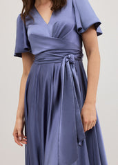 Elisa Satin Maxi Dress Lilac