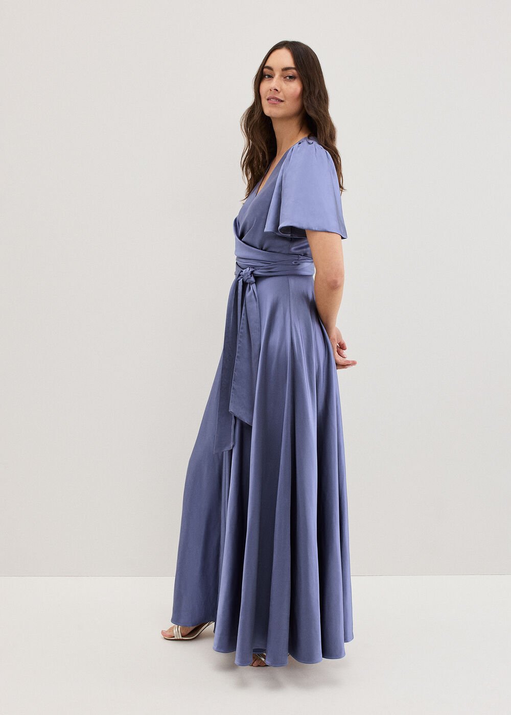 Elisa Satin Maxi Dress Lilac
