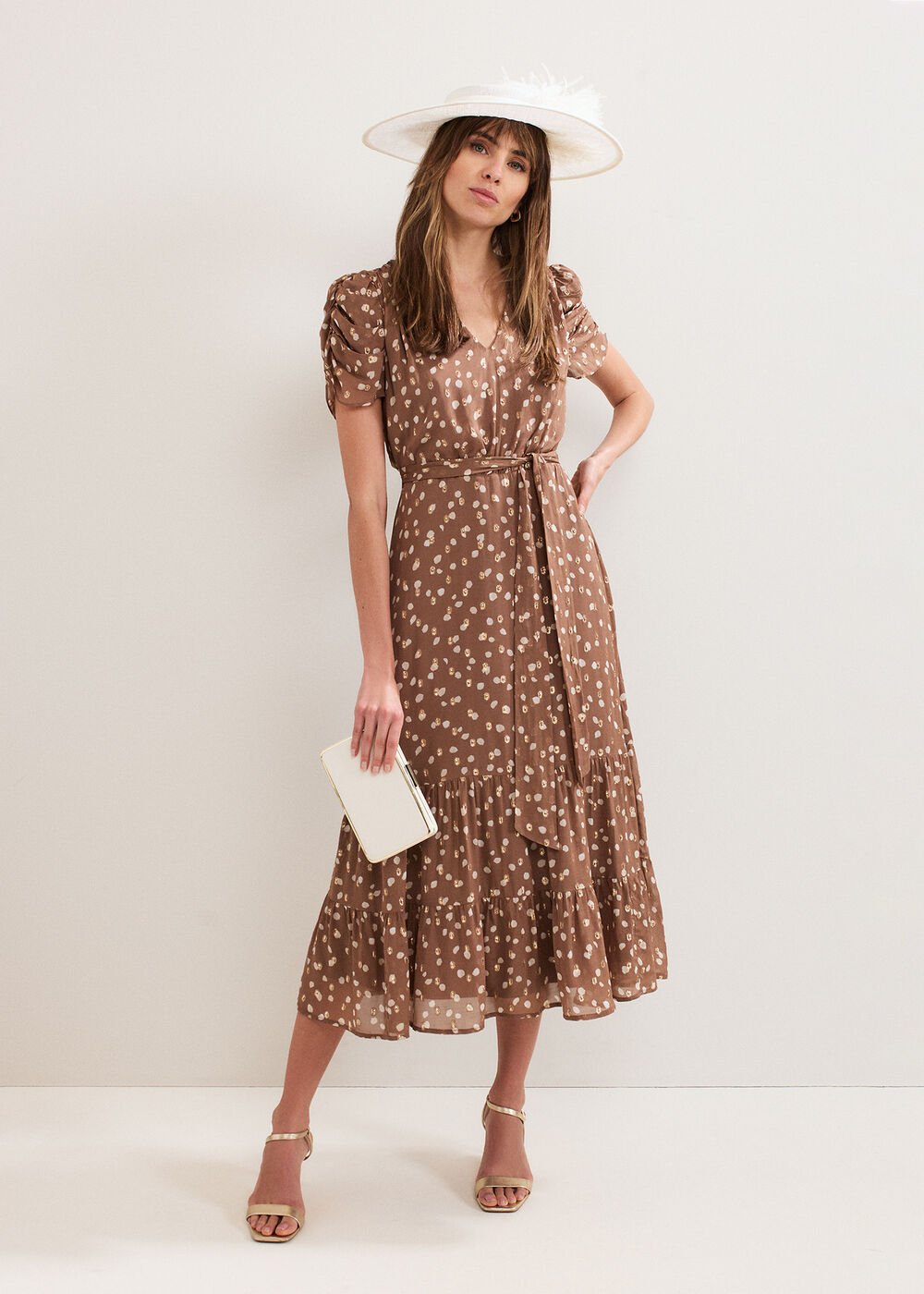 Amy Spot Midi Dress Multi