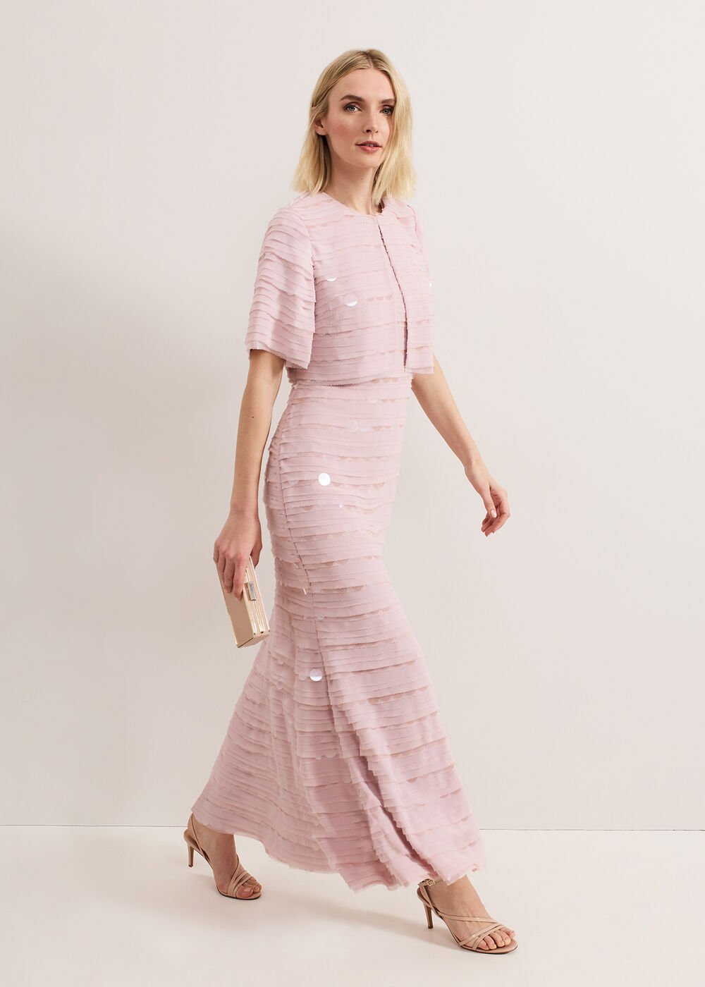 Amitis Sequin Jacket Antique Rose
