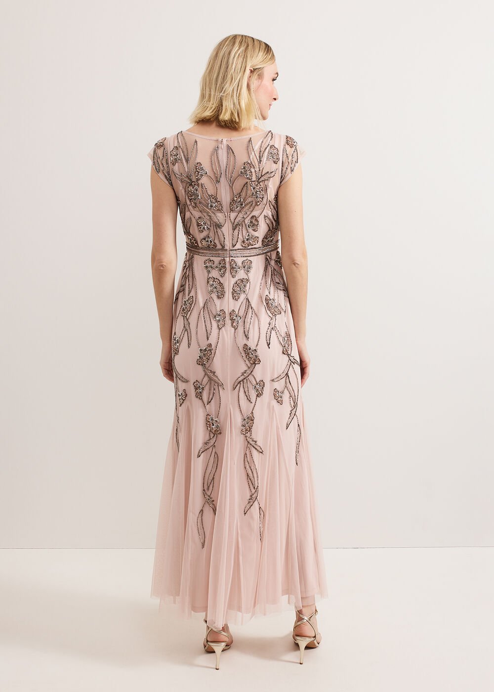 Evonne Beaded Dress Pale Pink