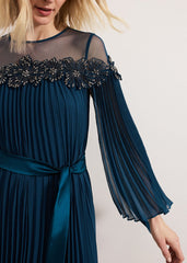 Mavery Beaded Dress Teal