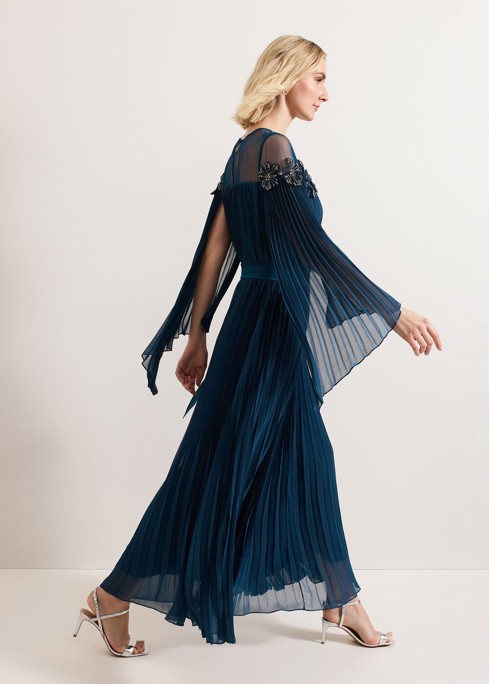Mavery Beaded Dress Teal