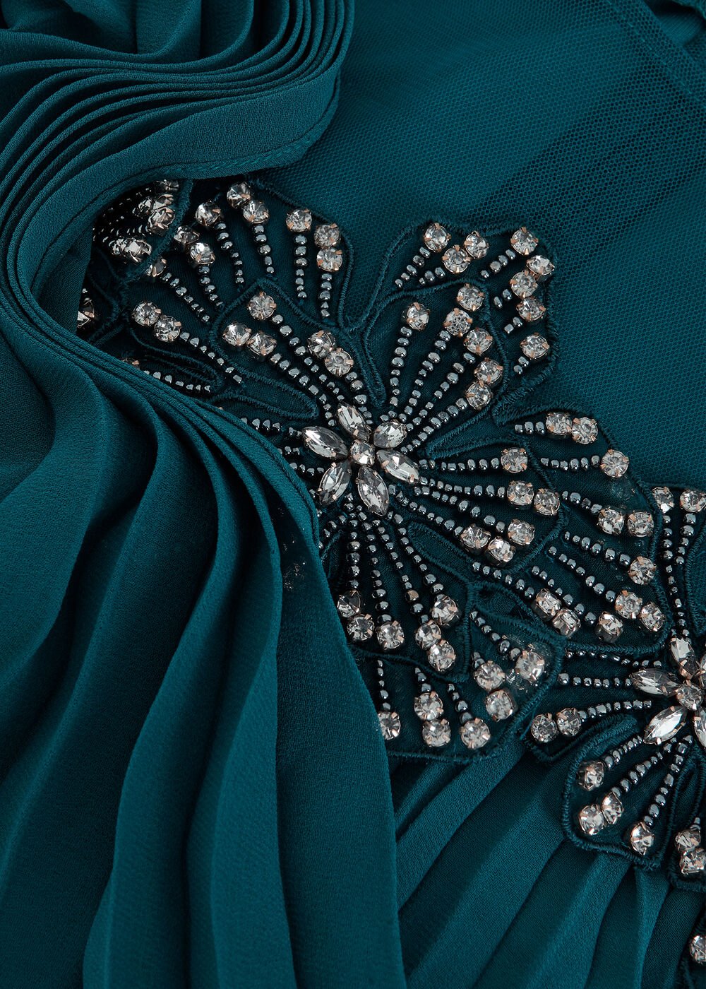 Mavery Beaded Dress Teal