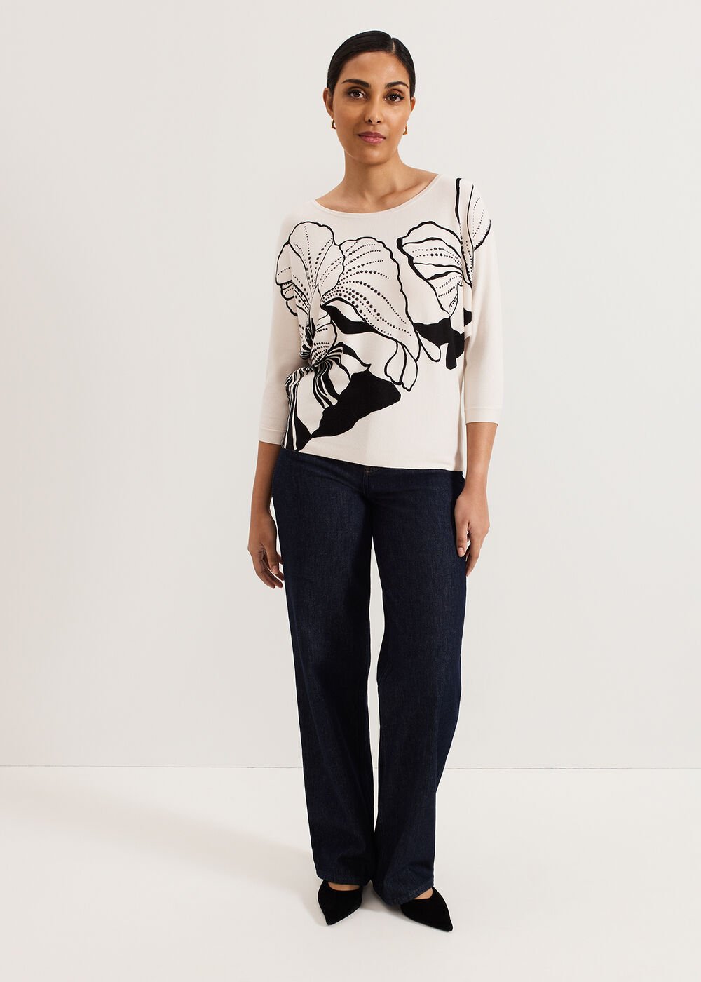 Petite Poppie Top Black/Ivory