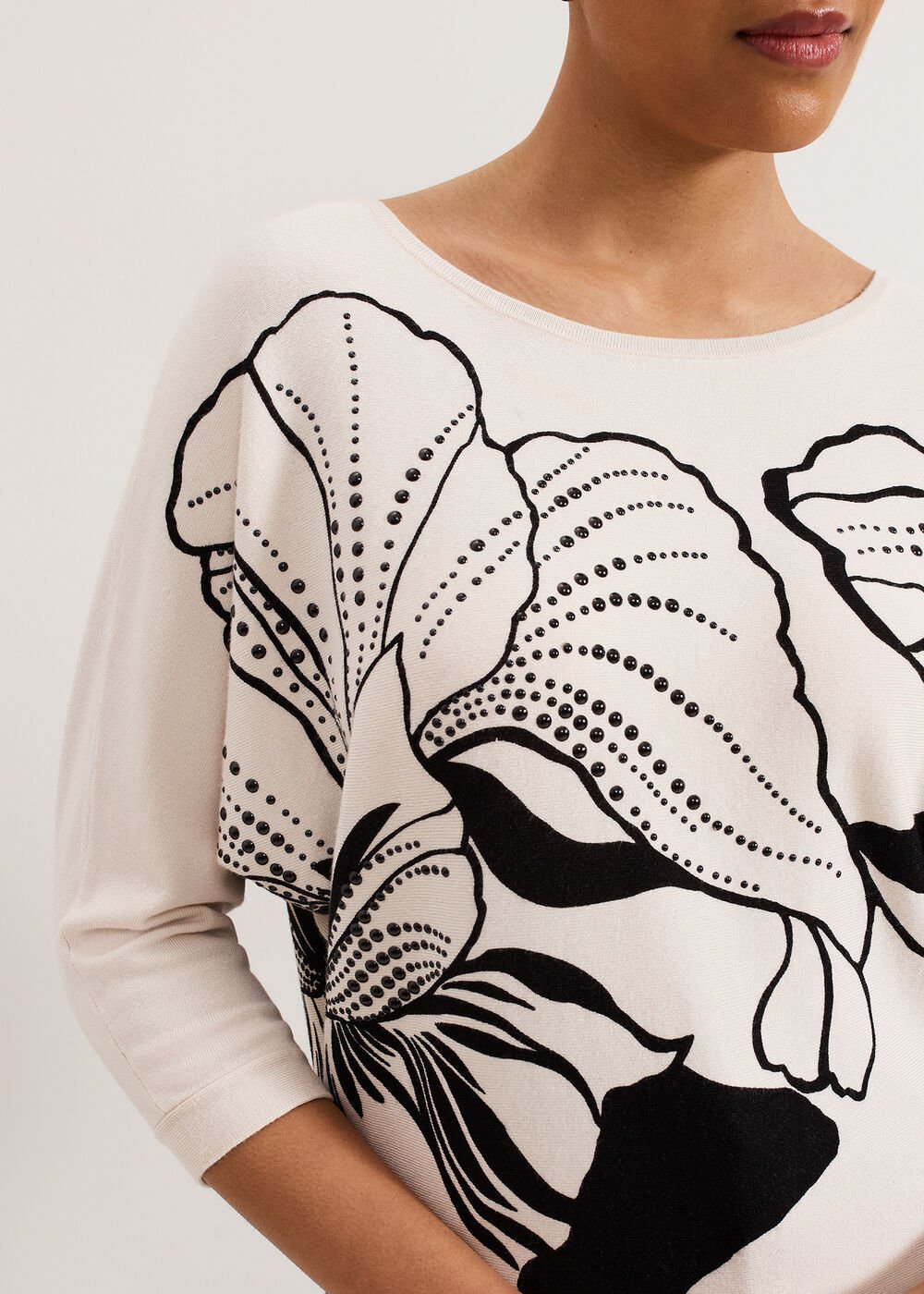 Petite Poppie Top Black/Ivory