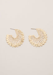 Sunray Hoop Earrings Gold