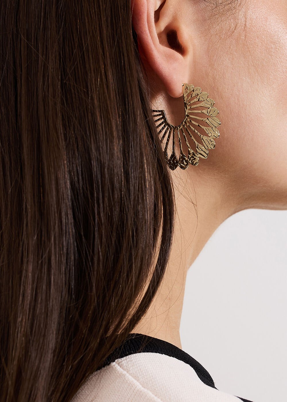 Sunray Hoop Earrings Gold