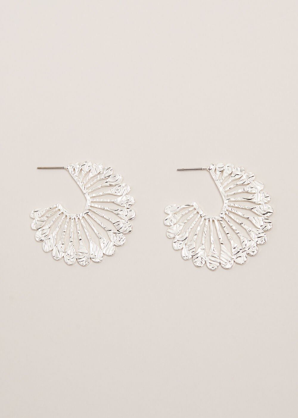 Sunray Hoop Earrings Silver