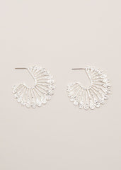 Sunray Hoop Earrings Silver