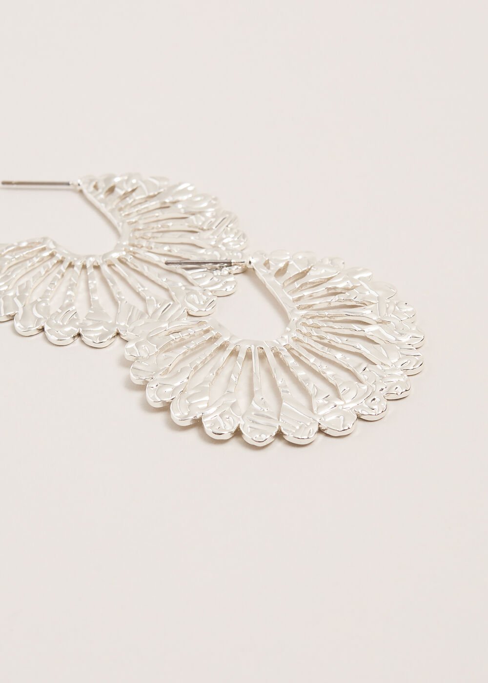Sunray Hoop Earrings Silver