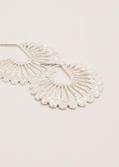 Sunray Hoop Earrings Silver
