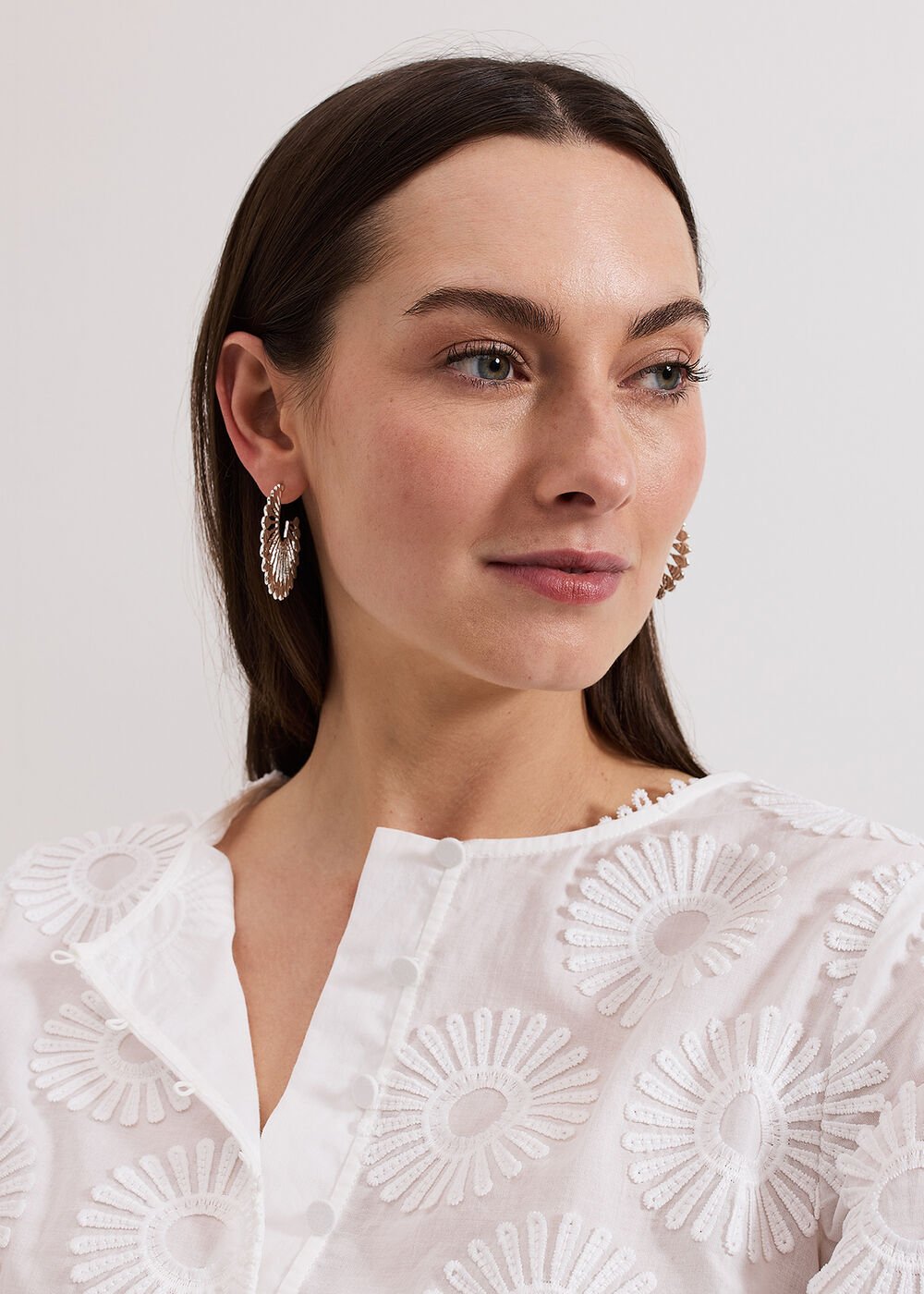 Sunray Hoop Earrings Silver