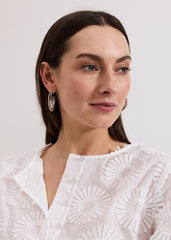 Sunray Hoop Earrings Silver