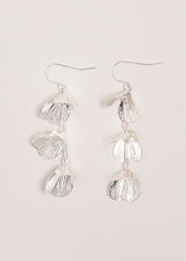 Petal Drop Earrings Silver