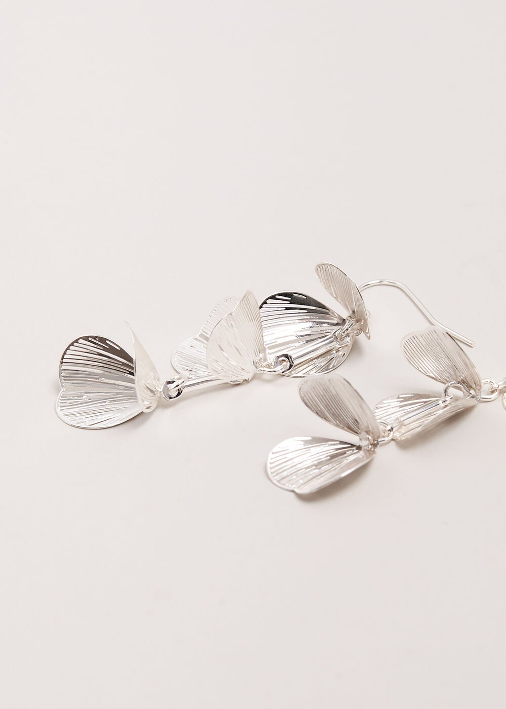 Petal Drop Earrings Silver