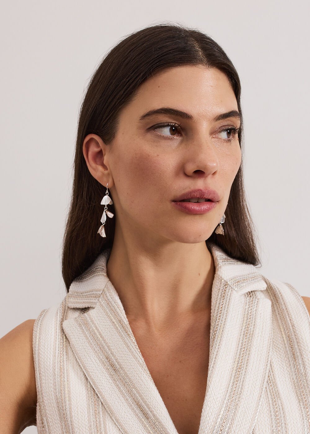 Petal Drop Earrings Silver