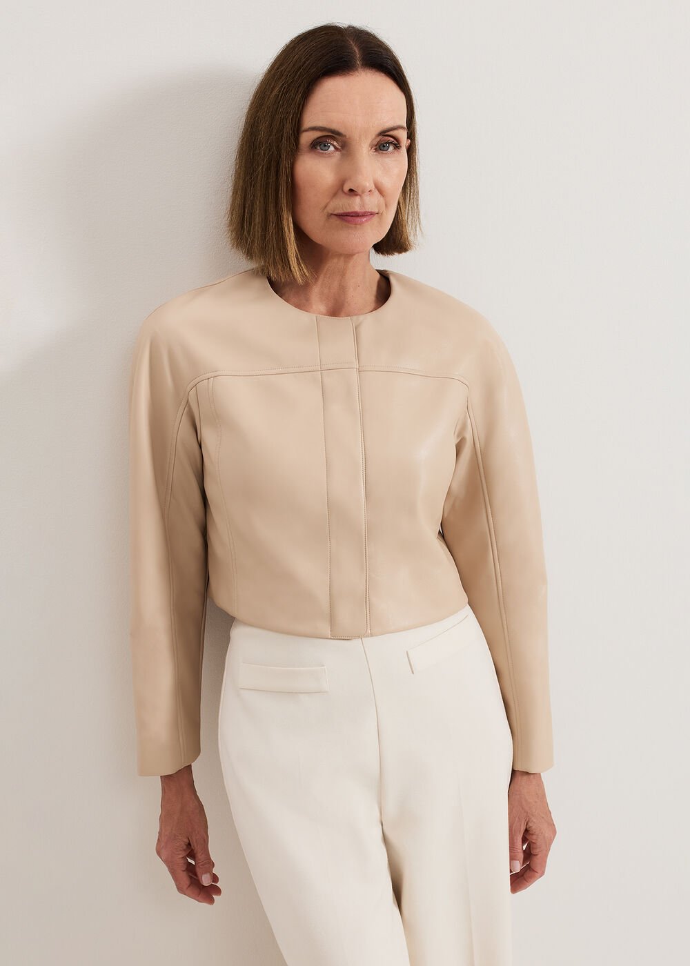 Sylvia PU Jacket Neutral