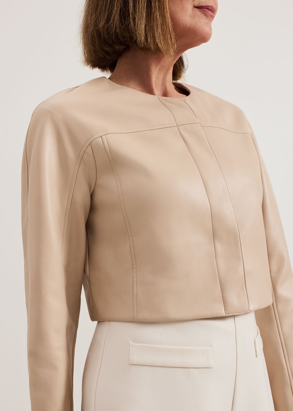 Sylvia PU Jacket Neutral
