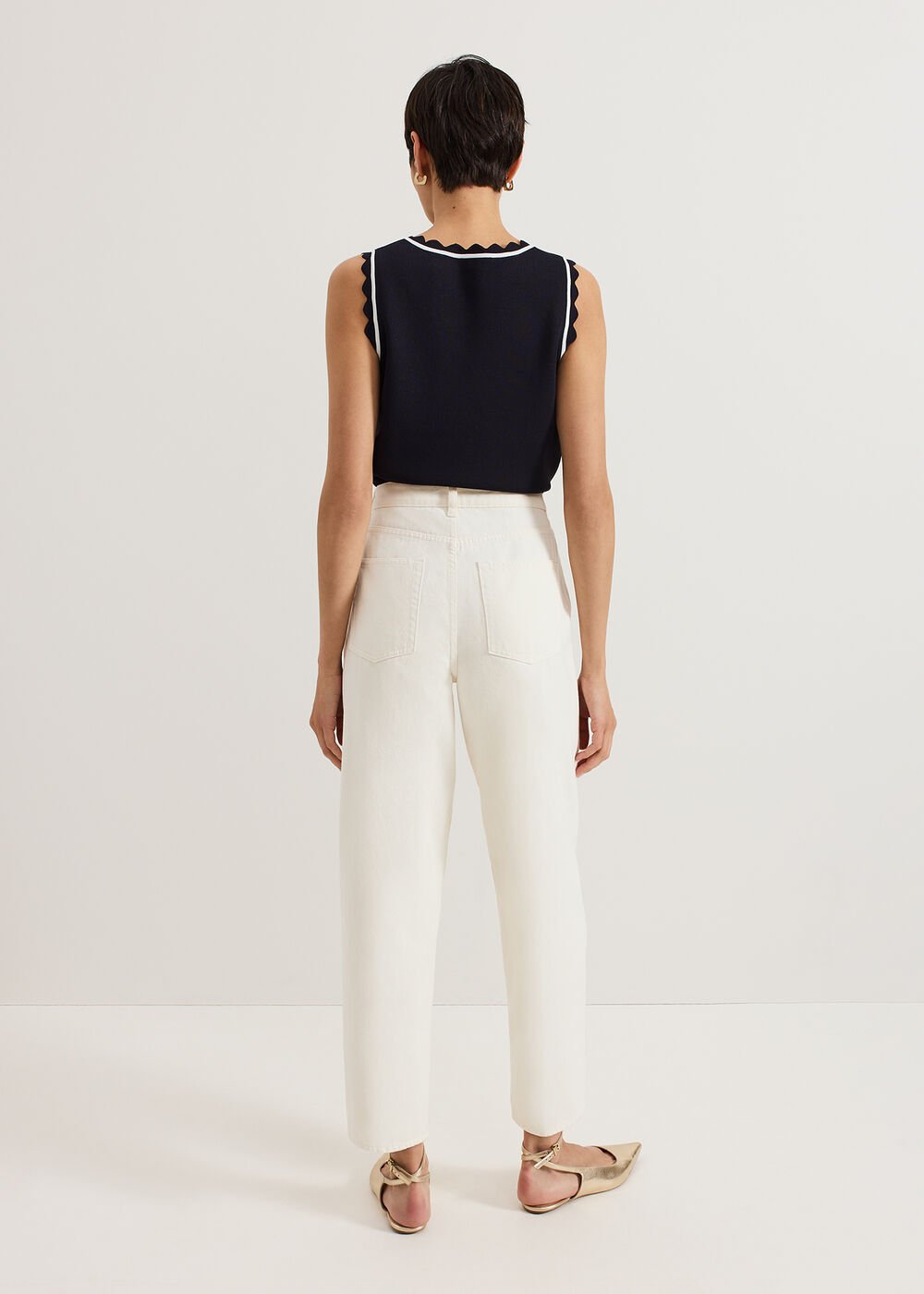 Sophia Barrel Jeans Cream
