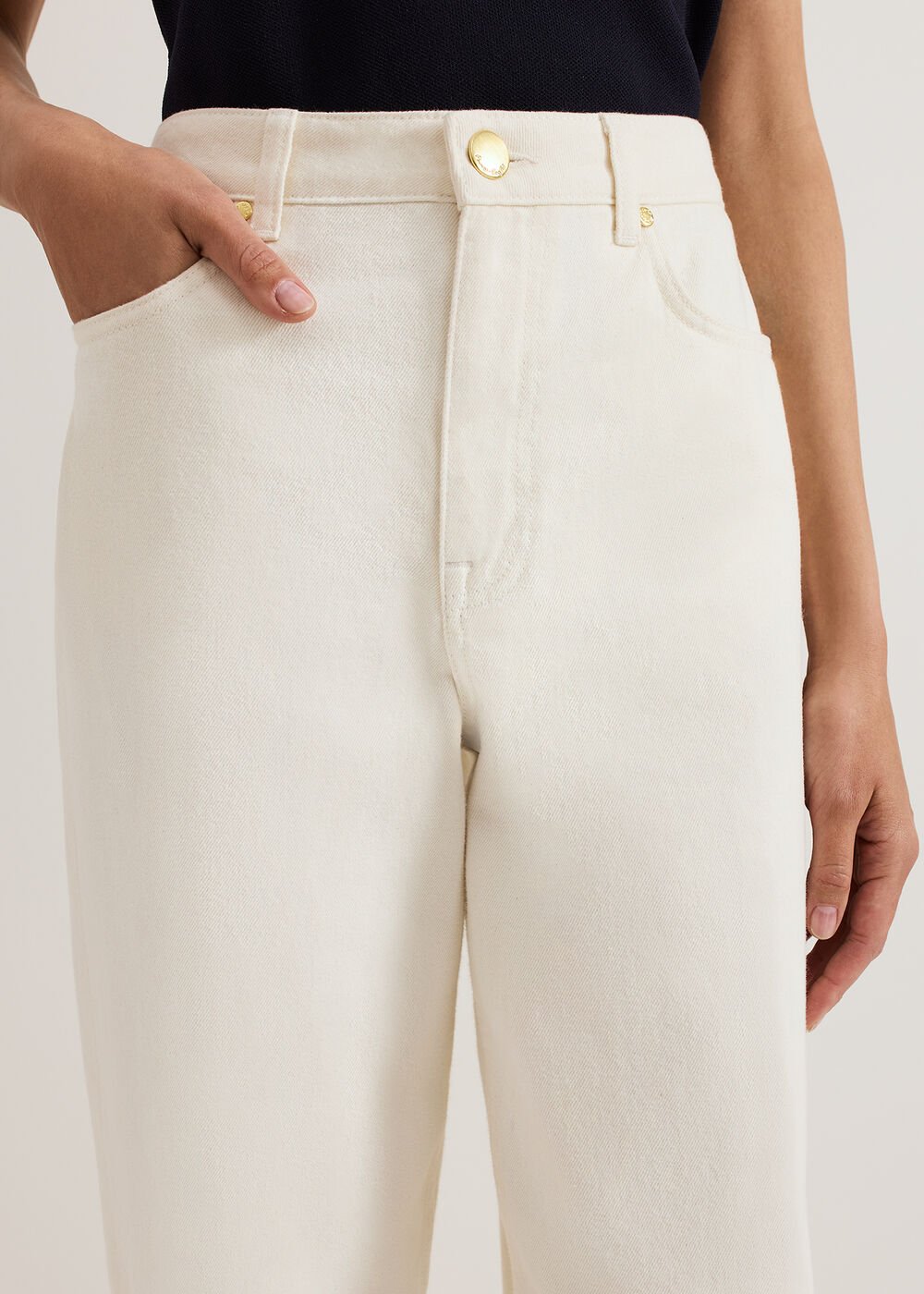 Sophia Barrel Jeans Cream