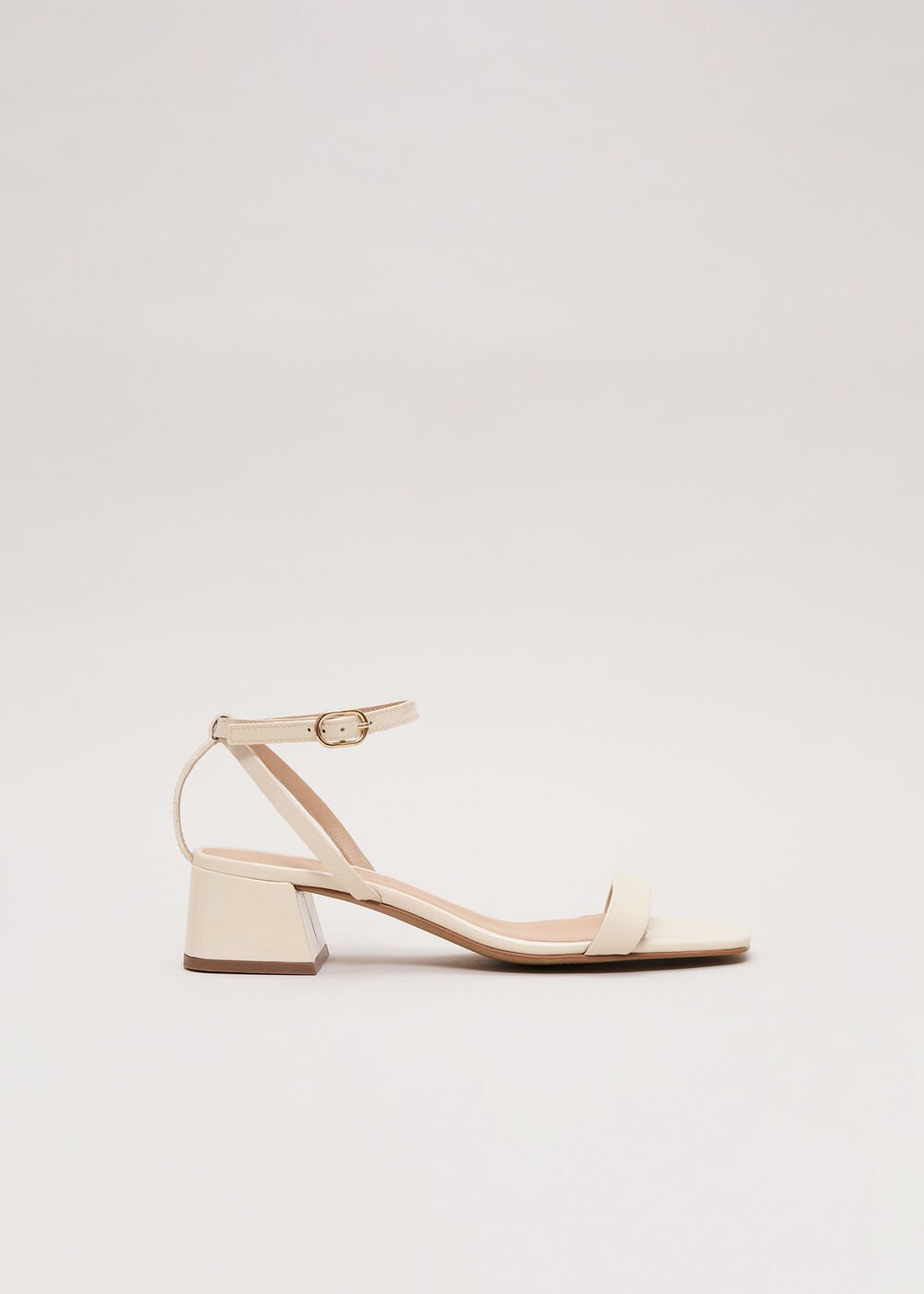 Patent Block Sandal Ivory