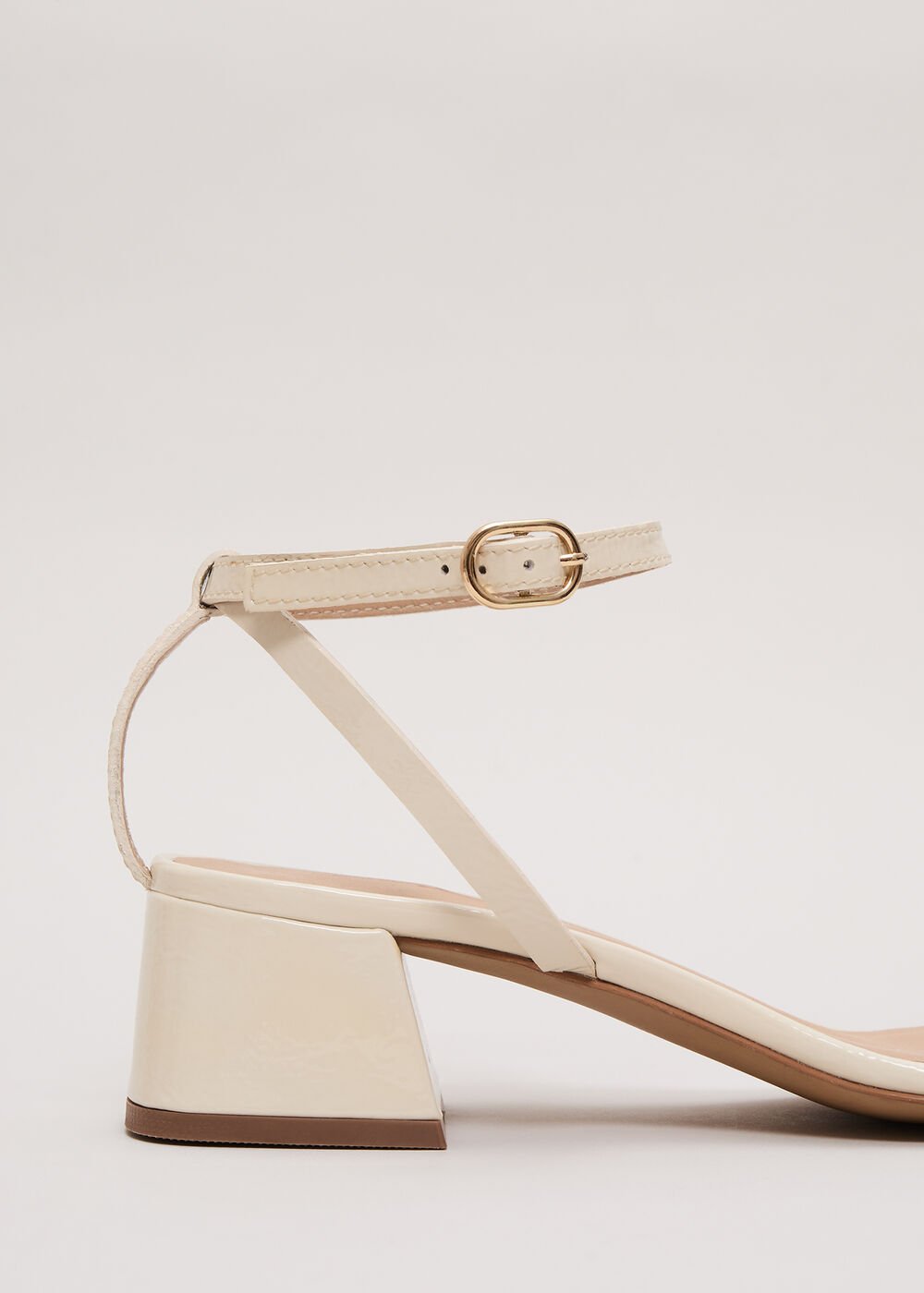 Patent Block Sandal Ivory