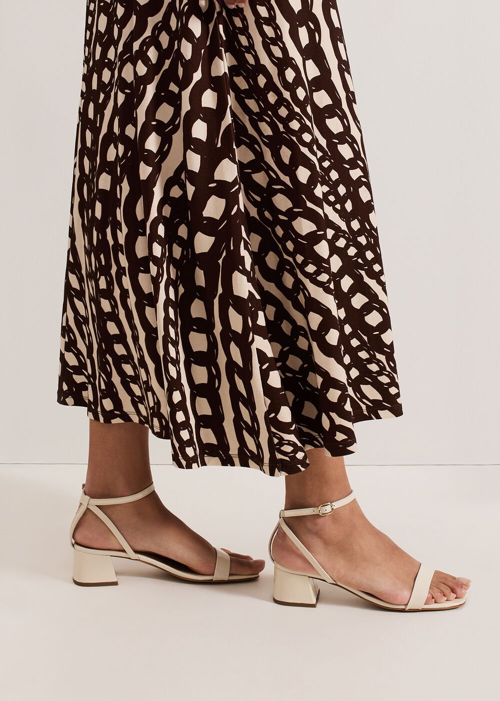 Patent Block Sandal Ivory