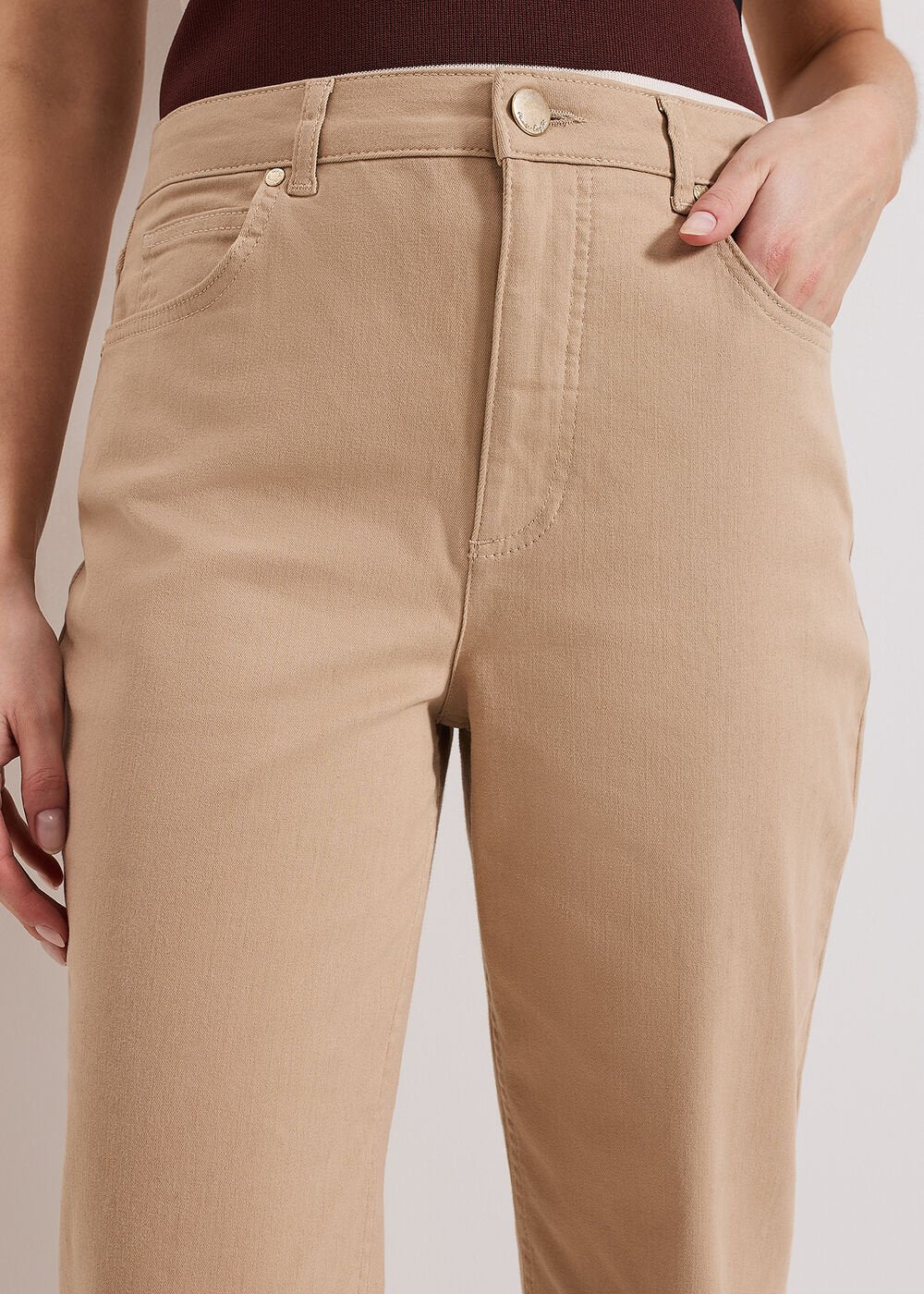 Lindsey Cropped Jean Camel