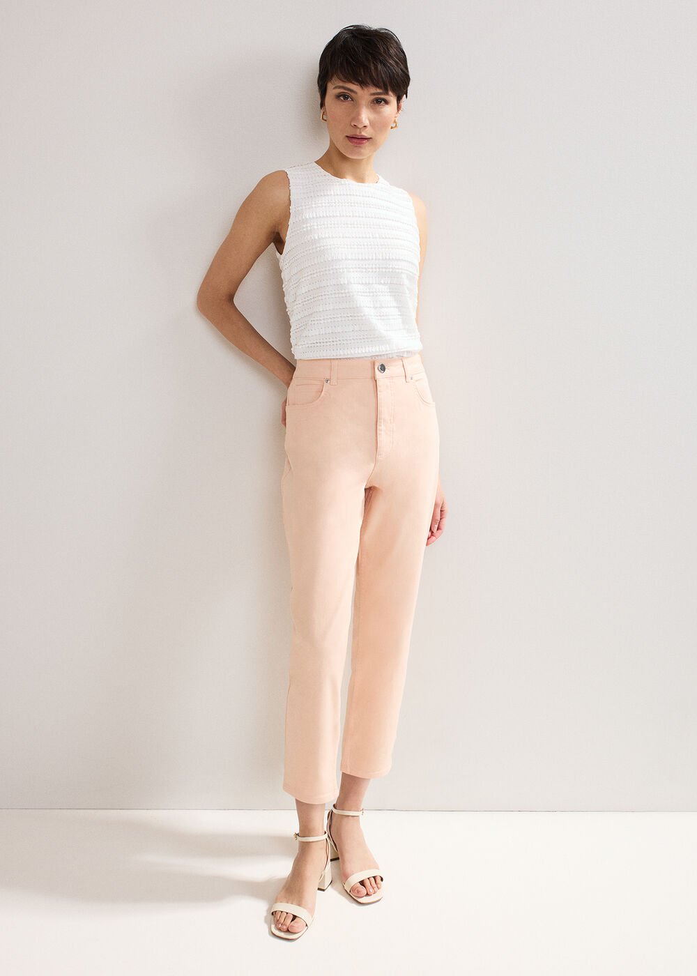 Lindsey Cropped Jean Pale Pink
