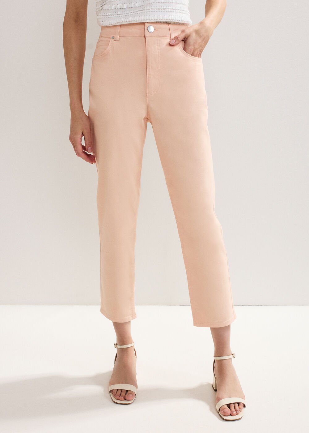 Lindsey Cropped Jean Pale Pink