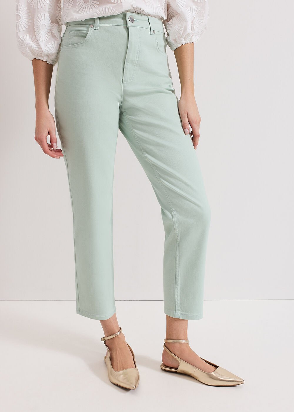 Lindsey Cropped Jean Pale Green