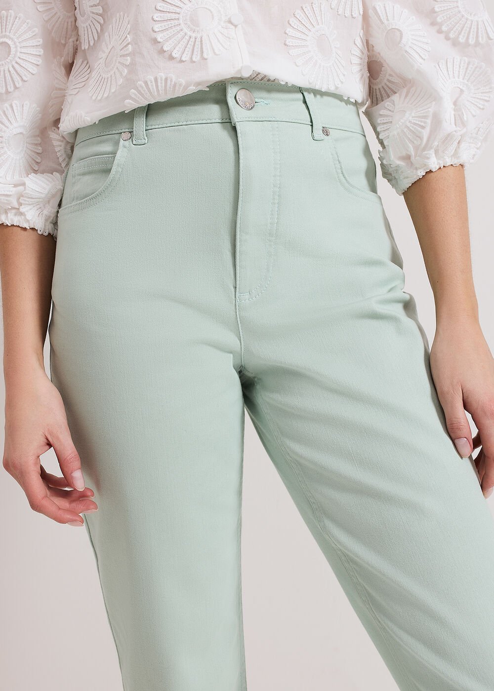 Lindsey Cropped Jean Pale Green