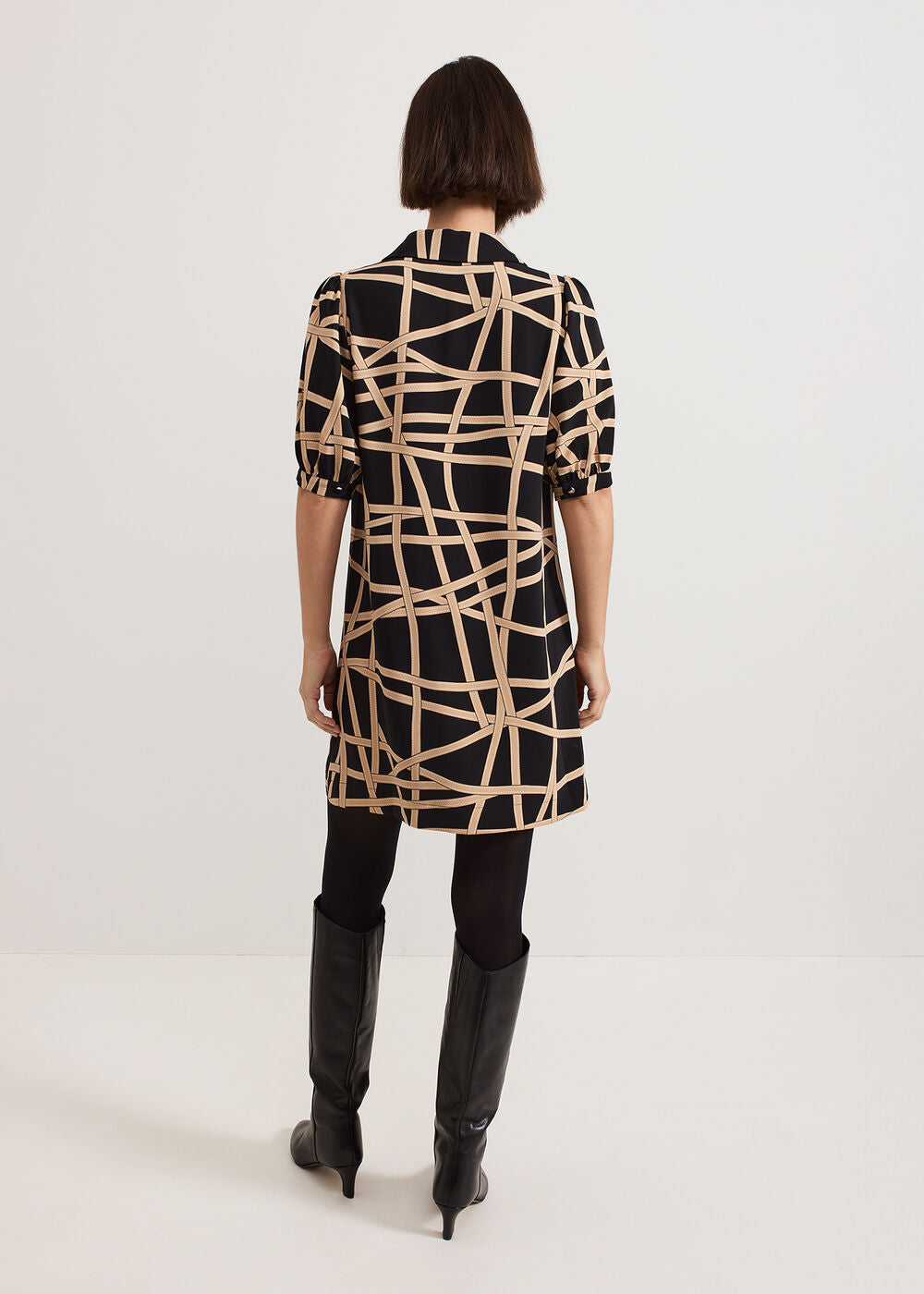 Darlia Ribbon Tunic Dress Camel