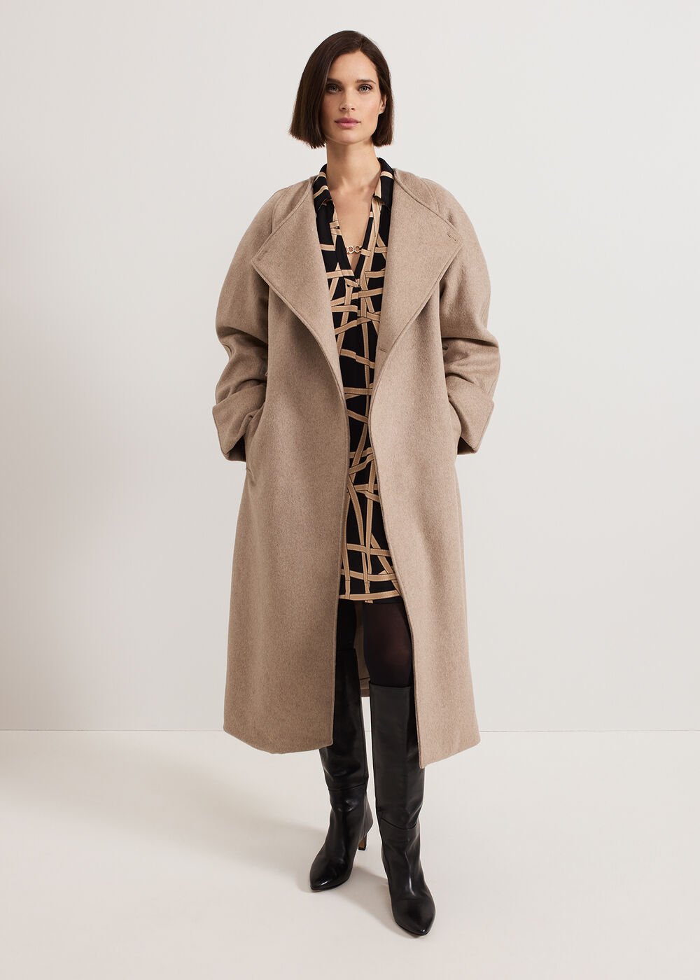 Darlia Ribbon Tunic Dress Camel