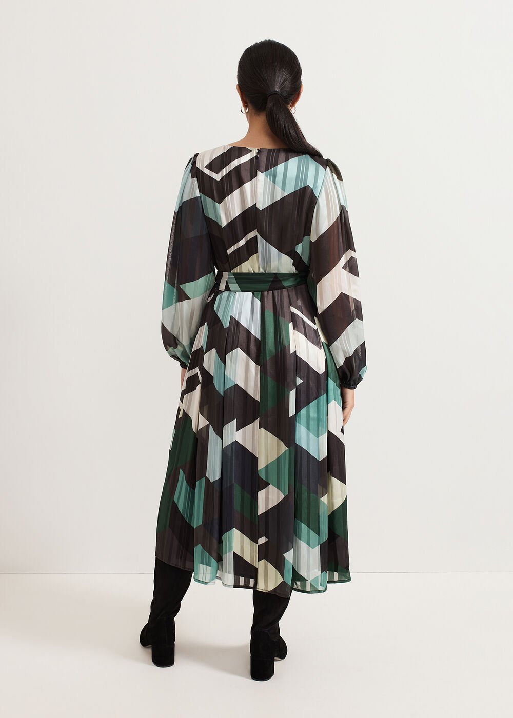 Petite Francesca Midi Dress Multi-Coloured