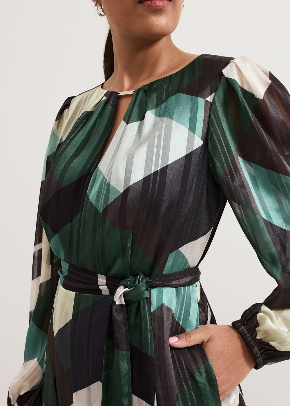 Petite Francesca Midi Dress Multi-Coloured