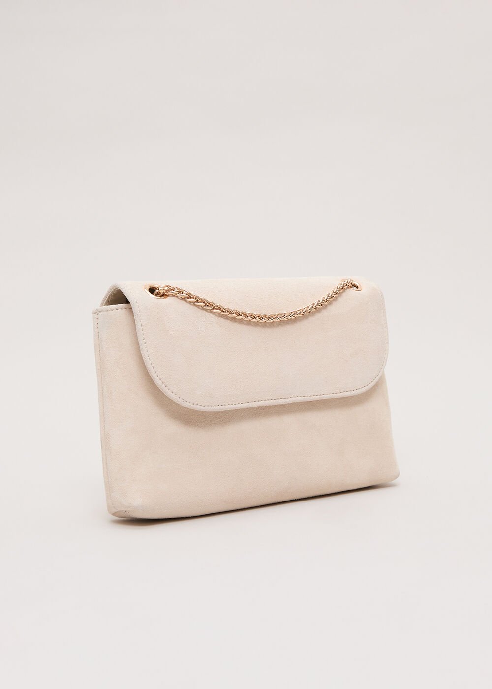 Suede Chain Clutch Neutral