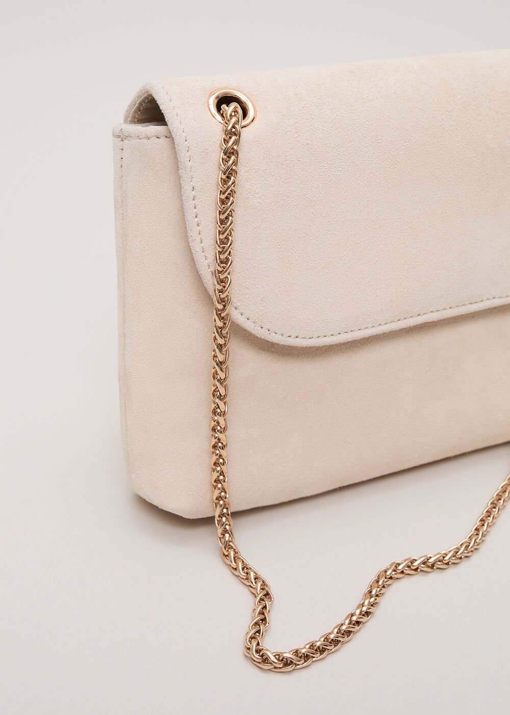 Suede Chain Clutch Neutral