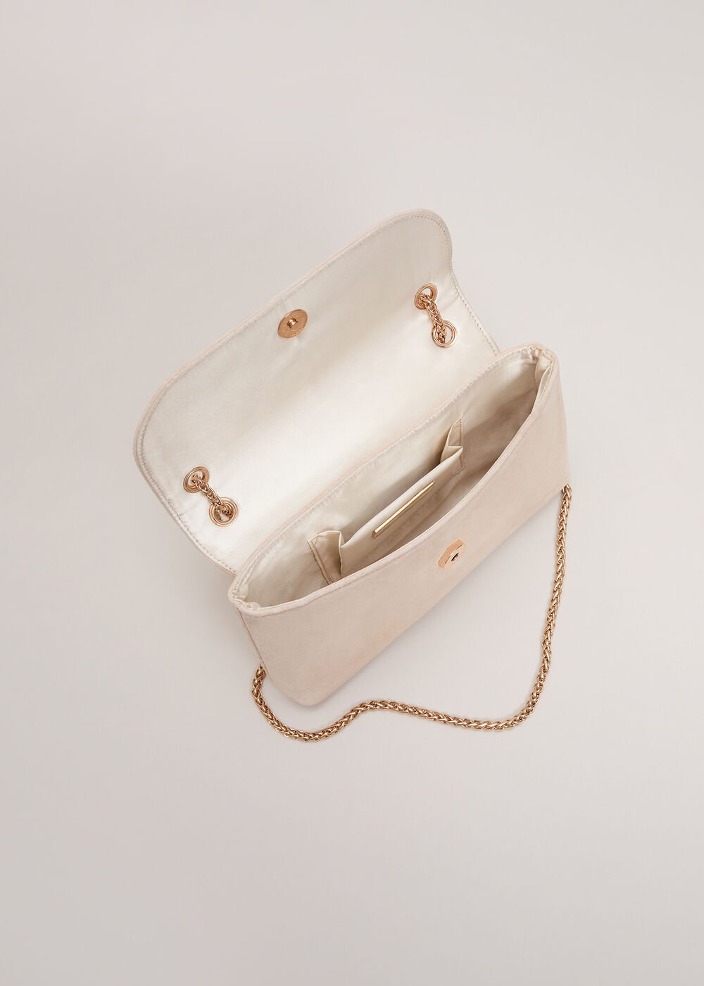 Suede Chain Clutch Neutral