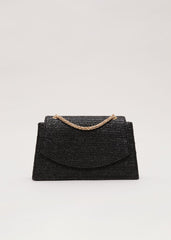 Raffia Clutch Bag Black
