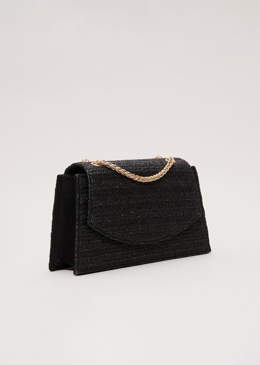 Raffia Clutch Bag Black