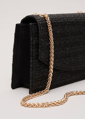 Raffia Clutch Bag Black