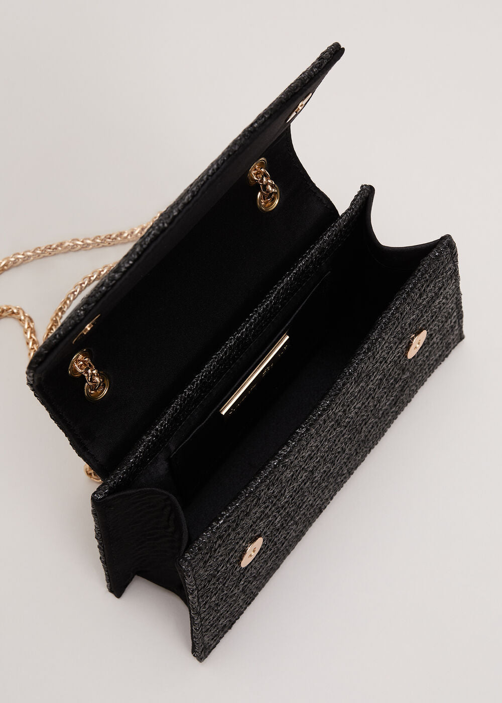 Raffia Clutch Bag Black