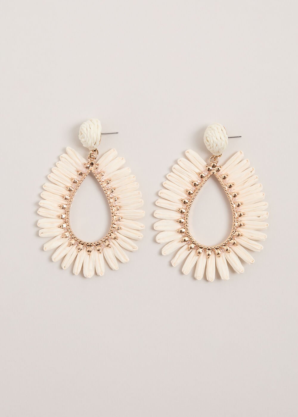 Raffia Earrings Ivory