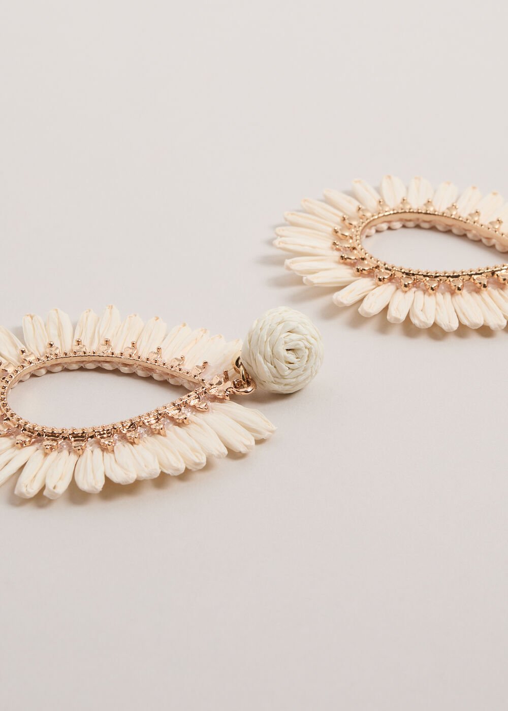 Raffia Earrings Ivory