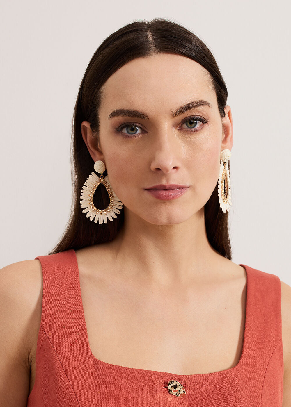 Raffia Earrings Ivory