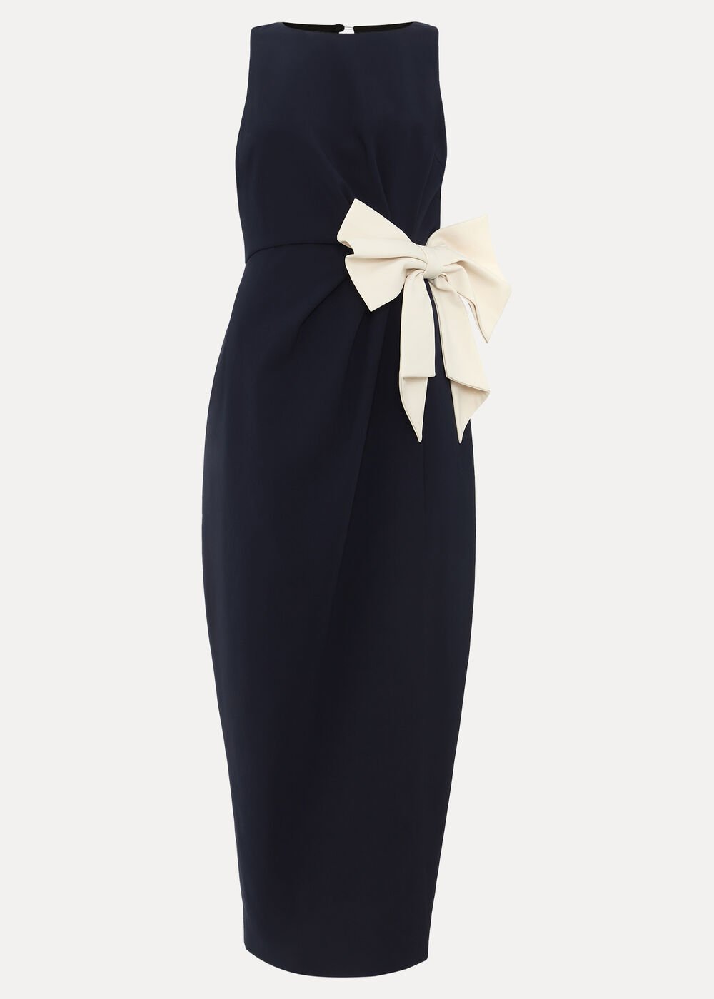 Sophia Navy Bow Midi Dress Navy/Ivory