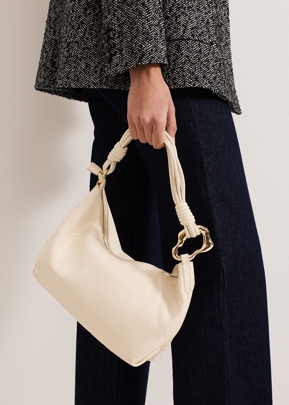 Twisted Handle Bag Ivory
